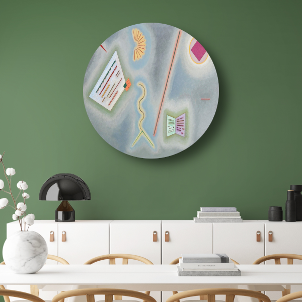 Oppervlakken en lijnen - Wassily Kandinsky aluminium muurcirkel