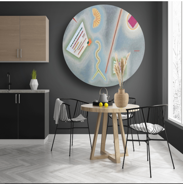 Oppervlakken en lijnen - Wassily Kandinsky aluminium muurcirkel