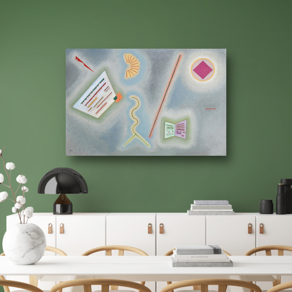 Oppervlakken en lijnen - Wassily Kandinsky canvas met baklijst