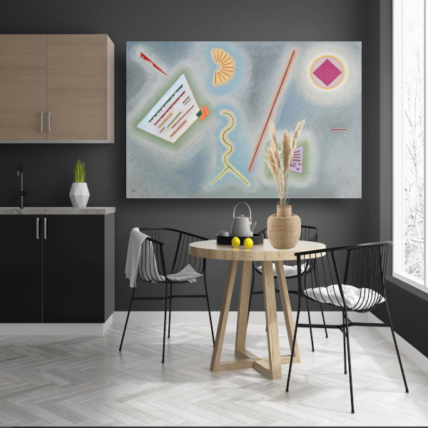 Oppervlakken en lijnen - Wassily Kandinsky canvas met baklijst