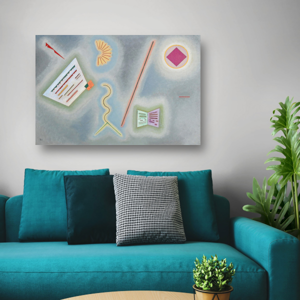Oppervlakken en lijnen - Wassily Kandinsky canvas met baklijst