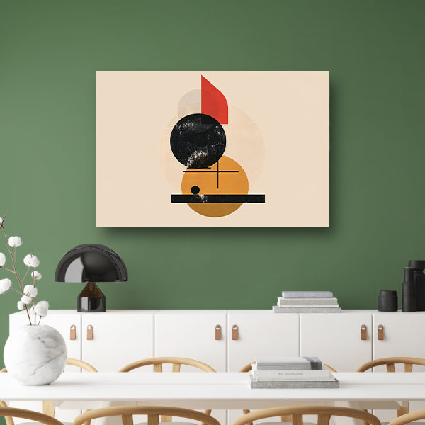 Geometrisch ontwerp met kleurrijke accenten acrylglas