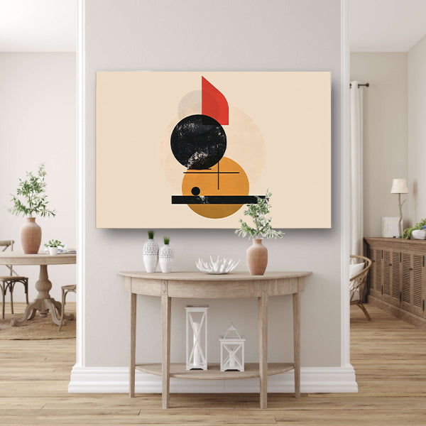 Geometrisch ontwerp met kleurrijke accenten acrylglas