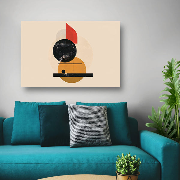 Geometrisch ontwerp met kleurrijke accenten acrylglas