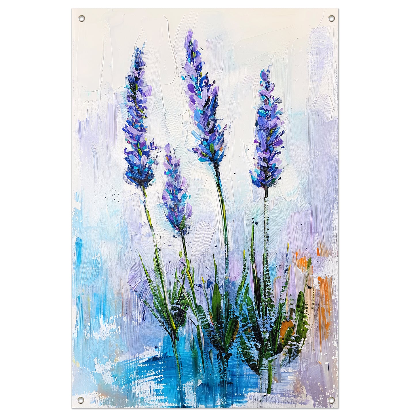 Impressionistisch schilderij van prachtige lavendelbloemen tuinposter