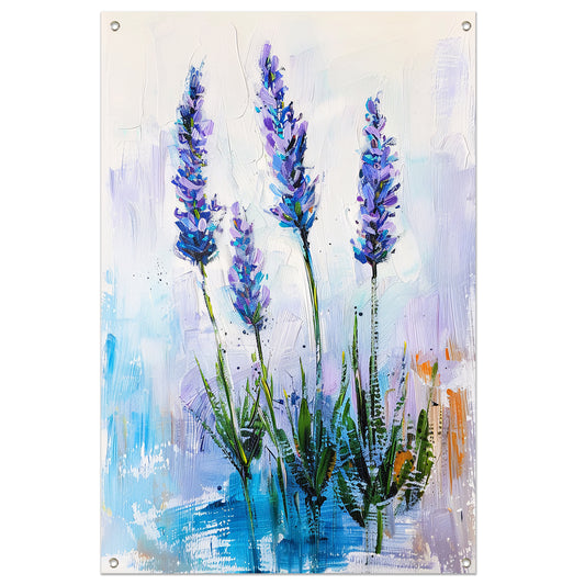 Impressionistisch schilderij van prachtige lavendelbloemen tuinposter