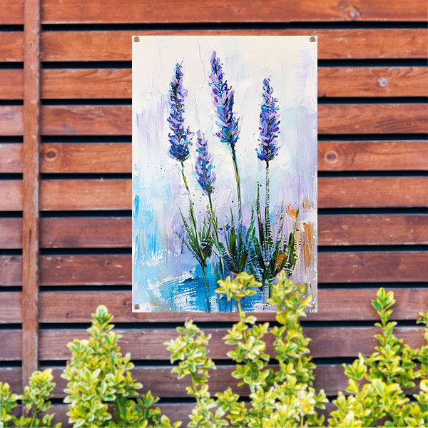 Impressionistisch schilderij van prachtige lavendelbloemen tuinposter