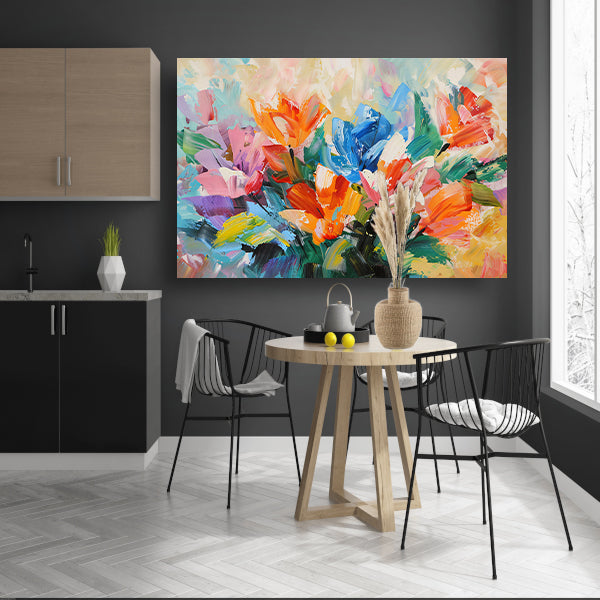 Levendige Abstracte Impressionistische Bloemenschilderij poster