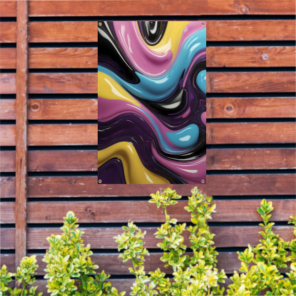 Abstracte Dans van Vormen en Kleur tuinposter