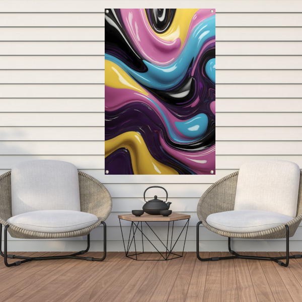 Abstracte Dans van Vormen en Kleur tuinposter