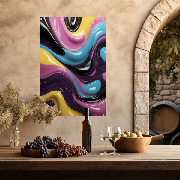 Abstracte Dans van Vormen en Kleur tuinposter