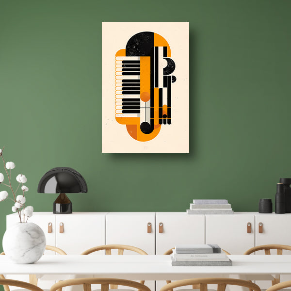 Abstract Accordeon in Levendige Kleuren canvas met baklijst