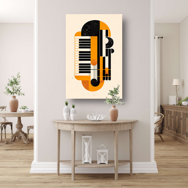 Abstract Accordeon in Levendige Kleuren canvas met baklijst