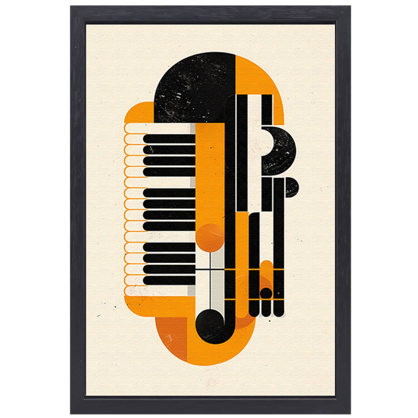 Abstract Accordeon in Levendige Kleuren canvas met baklijst