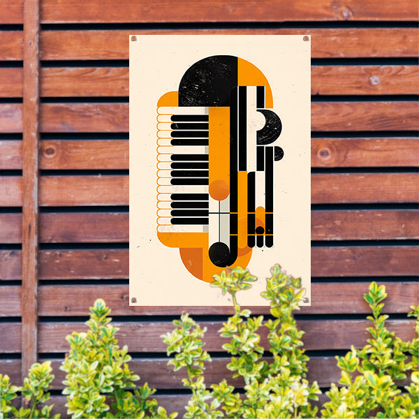 Abstract Accordeon in Levendige Kleuren tuinposter