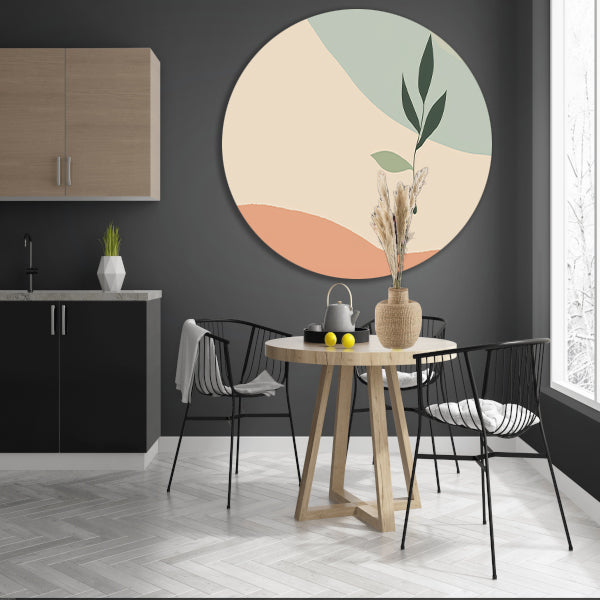 Minimalistische plant met waterdruppel forex muurcirkel