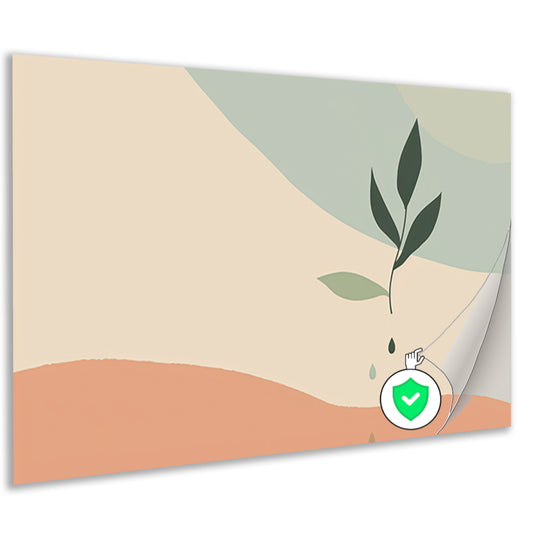 Minimalistische plant met waterdruppel   poster
