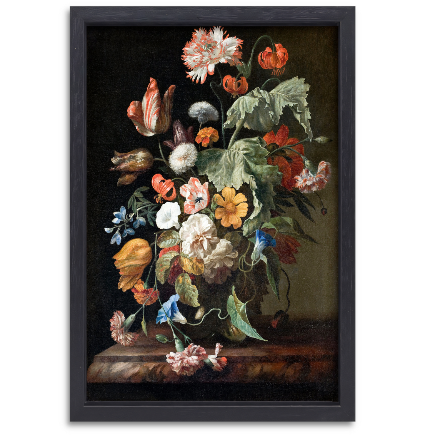 Stilleven met bloemen - Rachel Ruysch canvas met baklijst