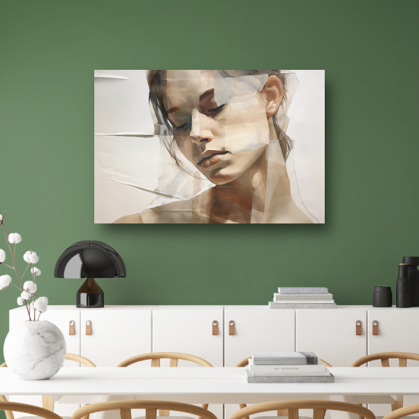 Versplinterd Gezicht in Neutrale Tinten canvas