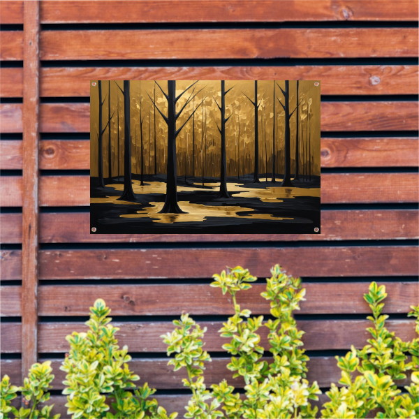Stille Echos van Gouden Licht in het Bos tuinposter
