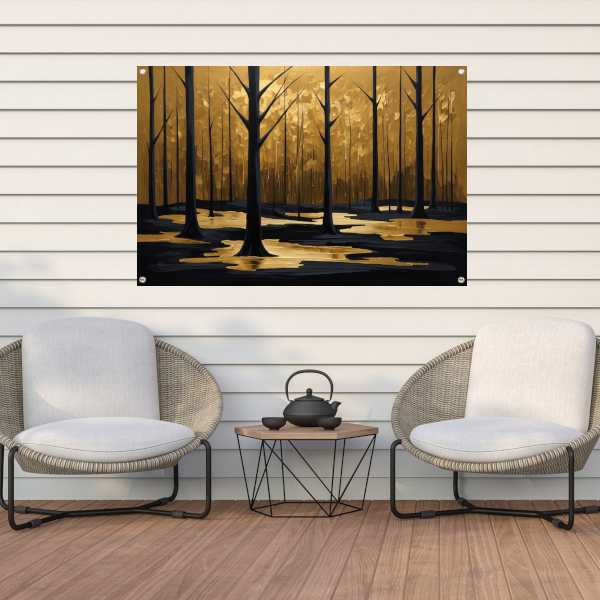 Stille Echos van Gouden Licht in het Bos tuinposter