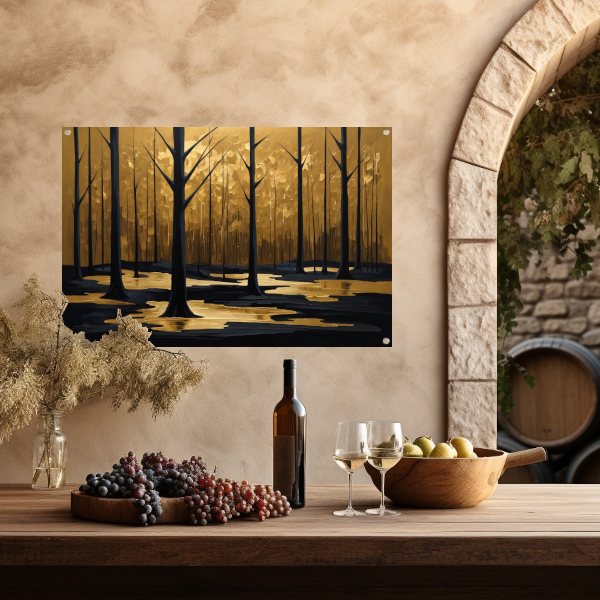 Stille Echos van Gouden Licht in het Bos tuinposter