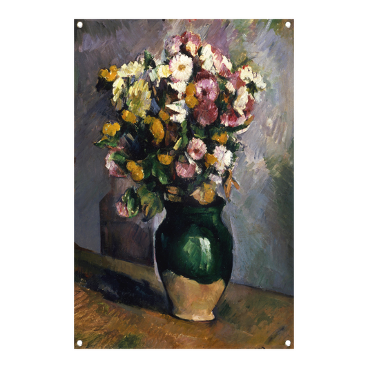 Stilleven met bloemen in een olijfkruik - Paul Cézanne tuinposter