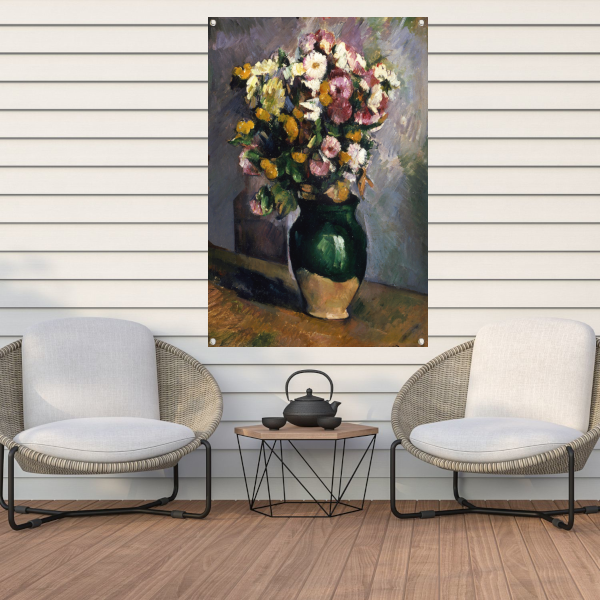 Stilleven met bloemen in een olijfkruik - Paul Cézanne tuinposter