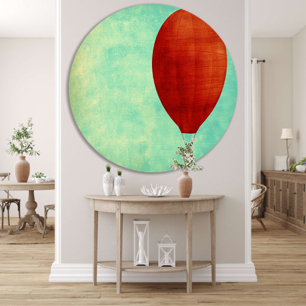 Minimalistische luchtballon tegen een gekleurde achtergrond forex muurcirkel