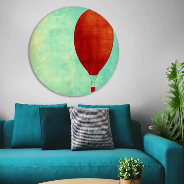 Minimalistische luchtballon tegen een gekleurde achtergrond forex muurcirkel