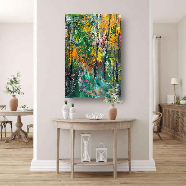 Abstracte Herfst in Kleurrijk Boslandschap canvas