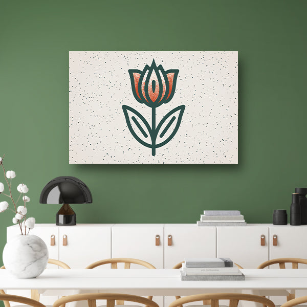 Minimalistisch tulpenontwerp met strakke lijnen poster