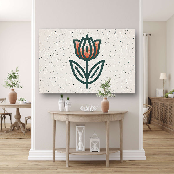 Minimalistisch tulpenontwerp met strakke lijnen poster