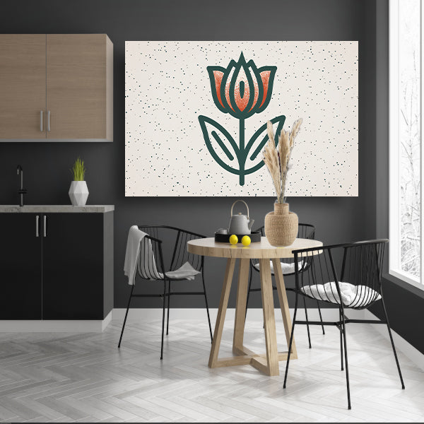 Minimalistisch tulpenontwerp met strakke lijnen poster