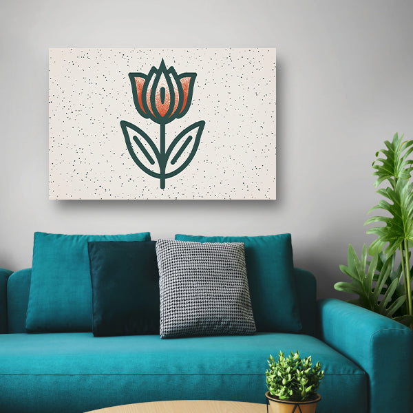 Minimalistisch tulpenontwerp met strakke lijnen poster