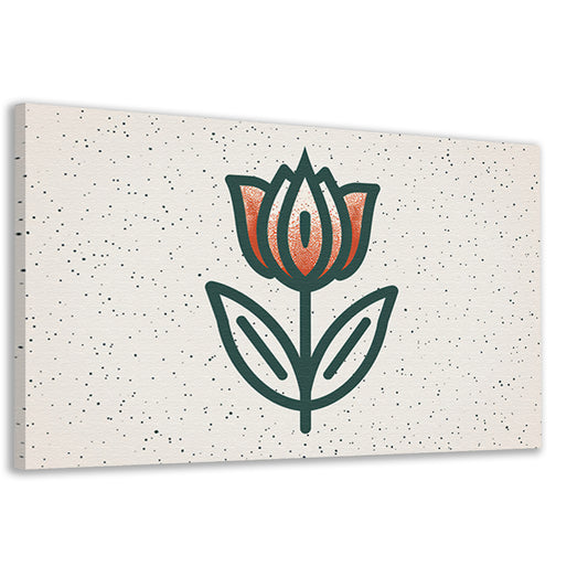 Minimalistisch tulpenontwerp met strakke lijnen canvas