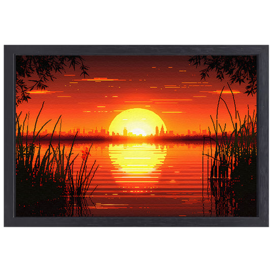 Minimalistisch lijnencompositie canvas met baklijst