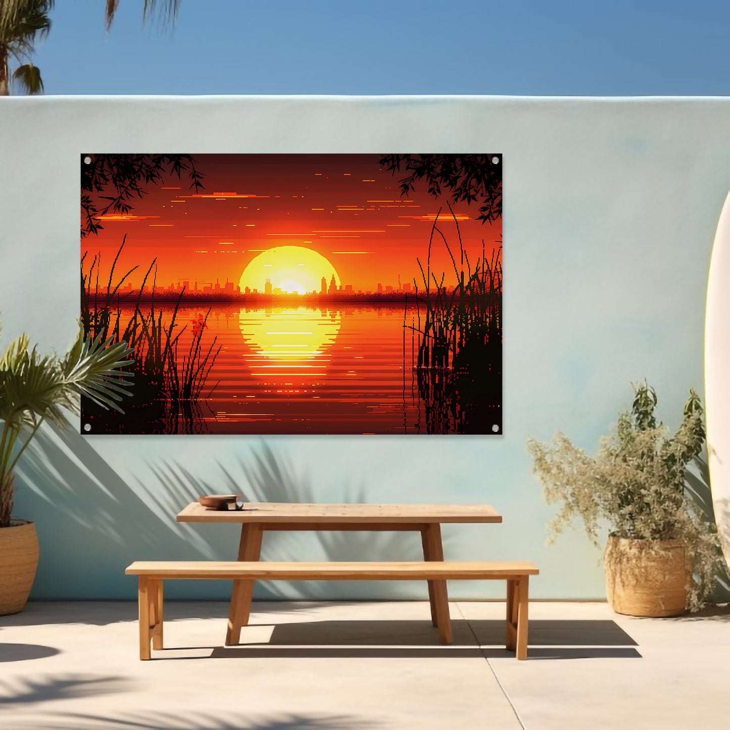 Minimalistisch lijnencompositie tuinposter