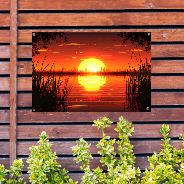 Minimalistisch lijnencompositie tuinposter