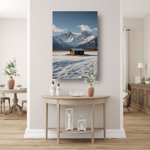 Solitaire Hut tegen Sneeuwbergen Panorama poster