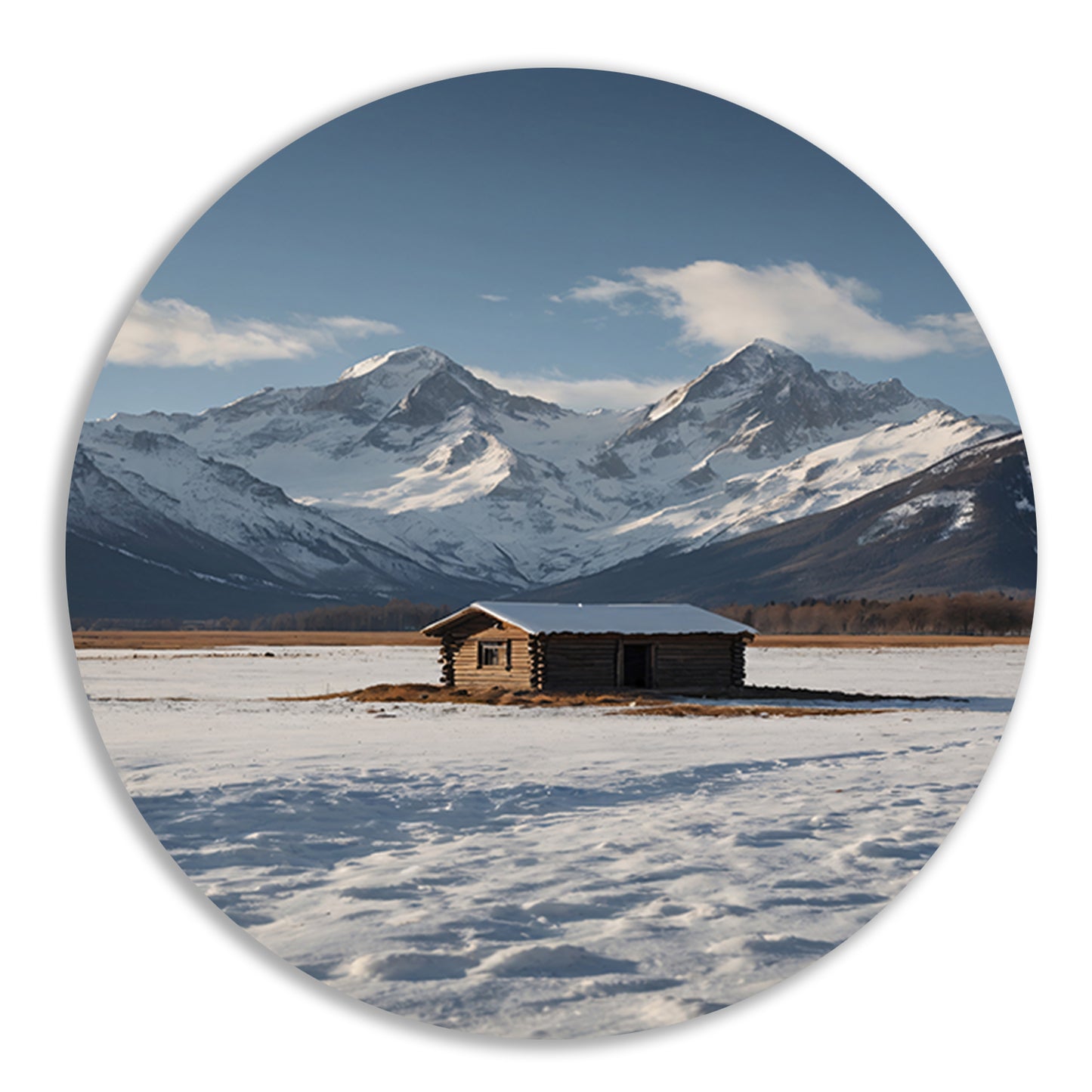 Solitaire Hut tegen Sneeuwbergen Panorama forex muurcirkel