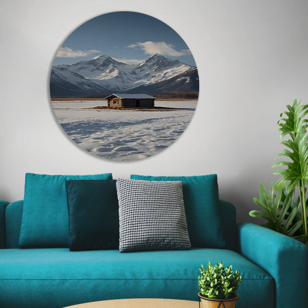 Solitaire Hut tegen Sneeuwbergen Panorama forex muurcirkel