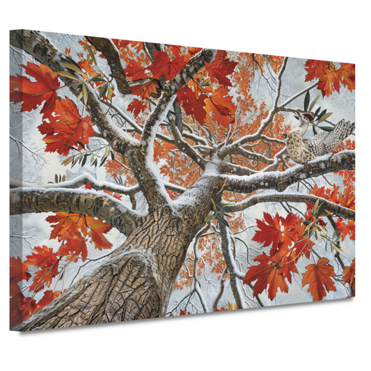 Roodborst in Herfstkleuren canvas