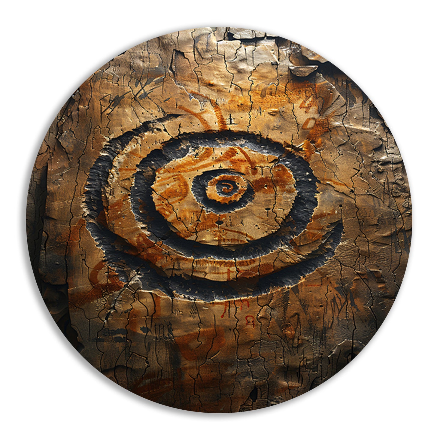 Abstract Spiraal met Symbolen aluminium muurcirkel