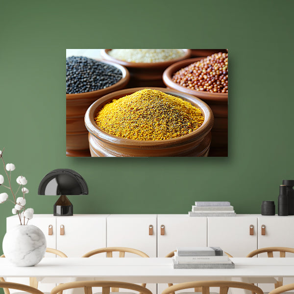 Minimalistisch graanschalen canvas met baklijst