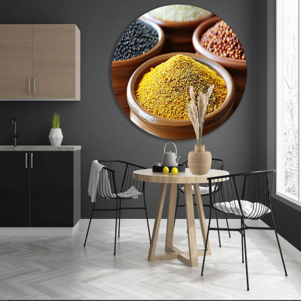 Minimalistisch graanschalen aluminium muurcirkel