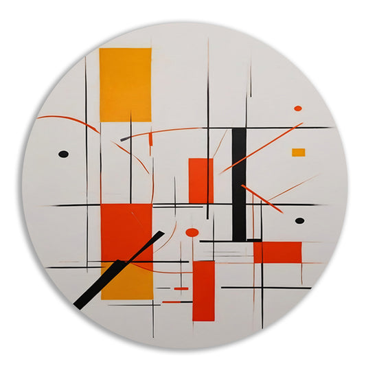 Dynamische Abstractie met Primair Kleurenpalet aluminium muurcirkel