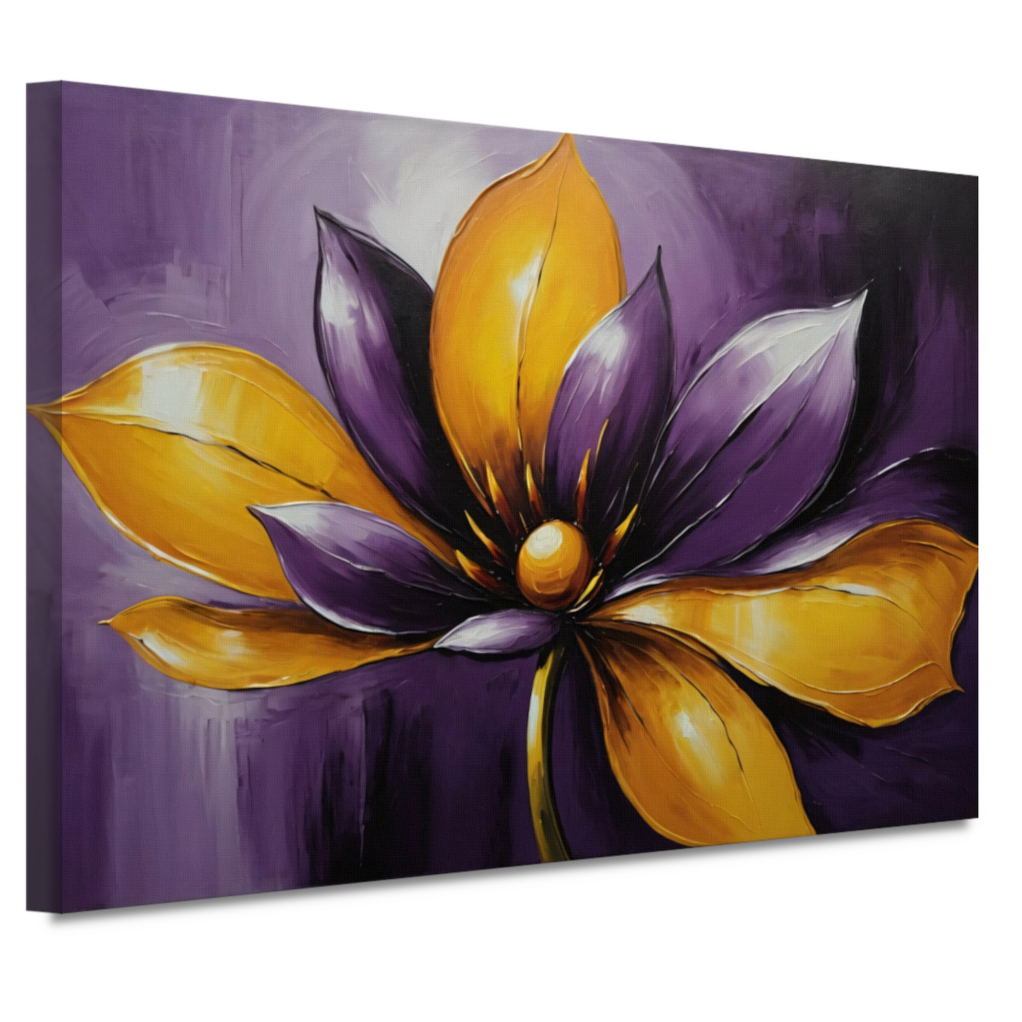 Elegant Purple and Yellow Flower in Bloom canvas