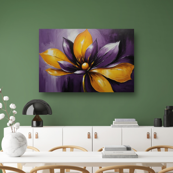 Elegant Purple and Yellow Flower in Bloom canvas