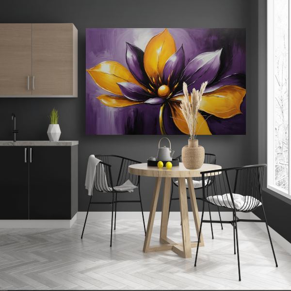 Elegant Purple and Yellow Flower in Bloom canvas